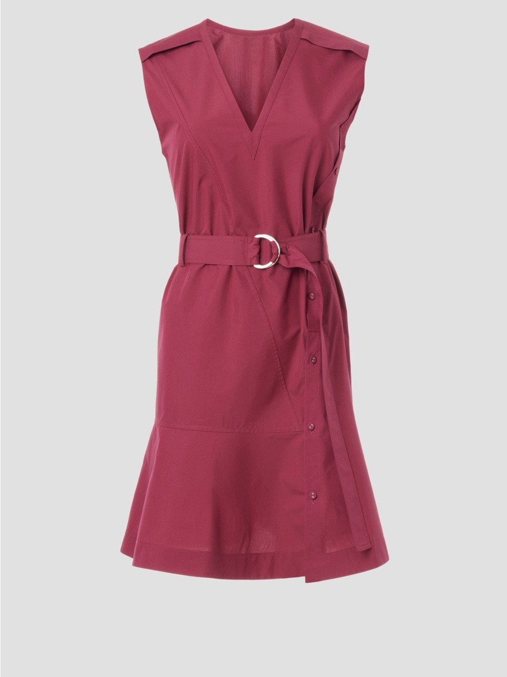3.1 Phillip Lim Sleeveless V-Neck Belted Midi Dress in Rose